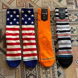 3 pair of Stance socks; size Men 6-8.5